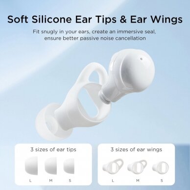 Joyroom JR-TS2 Cozydots Series TWS belaidės ausinės su aktyviu triukšmo slopinimu, Bluetooth 5.3 – baltos 3