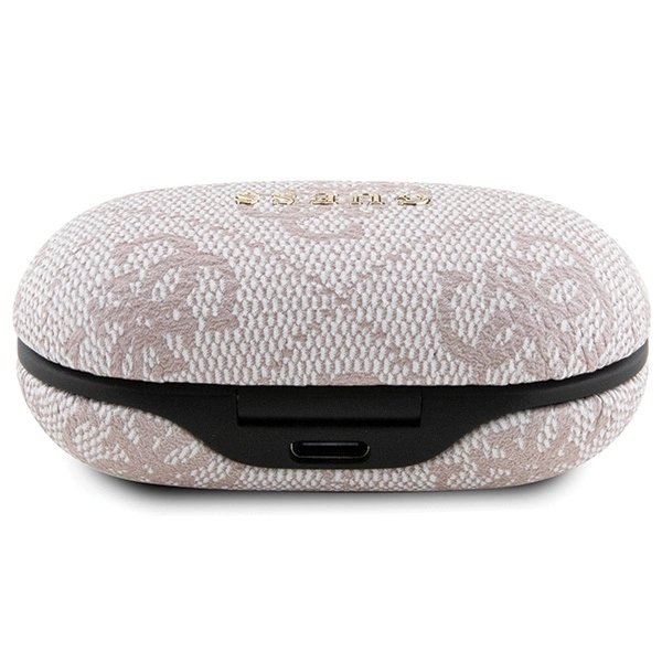 – TWS Guess 4G Metal Bluetooth ausinės su ENC įkrovimo stotele - Rožinės 2