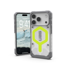 iPhone 17 Pro UAG Pathfinder Clear MagSafe dėklas – neoninis pilkas
