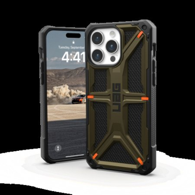 UAG Monarch - Apsauginis dėklas skirta iPhone 15 Pro Max (kevlar element žalias) 1 UAG Monarch - Apsauginis dėklas skirta iPhone 15 Pro Max (kevlar element žalias) 1