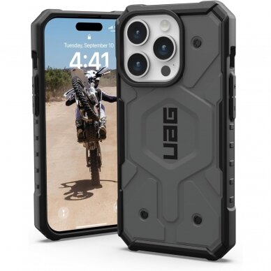 UAG Pathfinder Magsafe - Apsauginis dėklas skirta iPhone 15 Pro (silver)