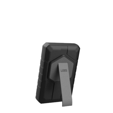 UAG Rugged 10K Powerbank 10000mAh su stovu, 10W belaidžiu įkrovimu, suderinamas su MagSafe, kabelis komplekte – juodas 1