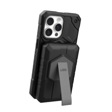 UAG Rugged 10K Powerbank 10000mAh su stovu, 10W belaidžiu įkrovimu, suderinamas su MagSafe, kabelis komplekte – juodas 2
