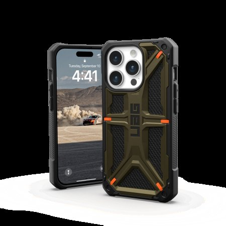 UAG Monarch - Apsauginis dėklas skirta iPhone 15 Pro (kevlar element žalias) 1 UAG Monarch - Apsauginis dėklas skirta iPhone 15 Pro (kevlar element žalias) 1