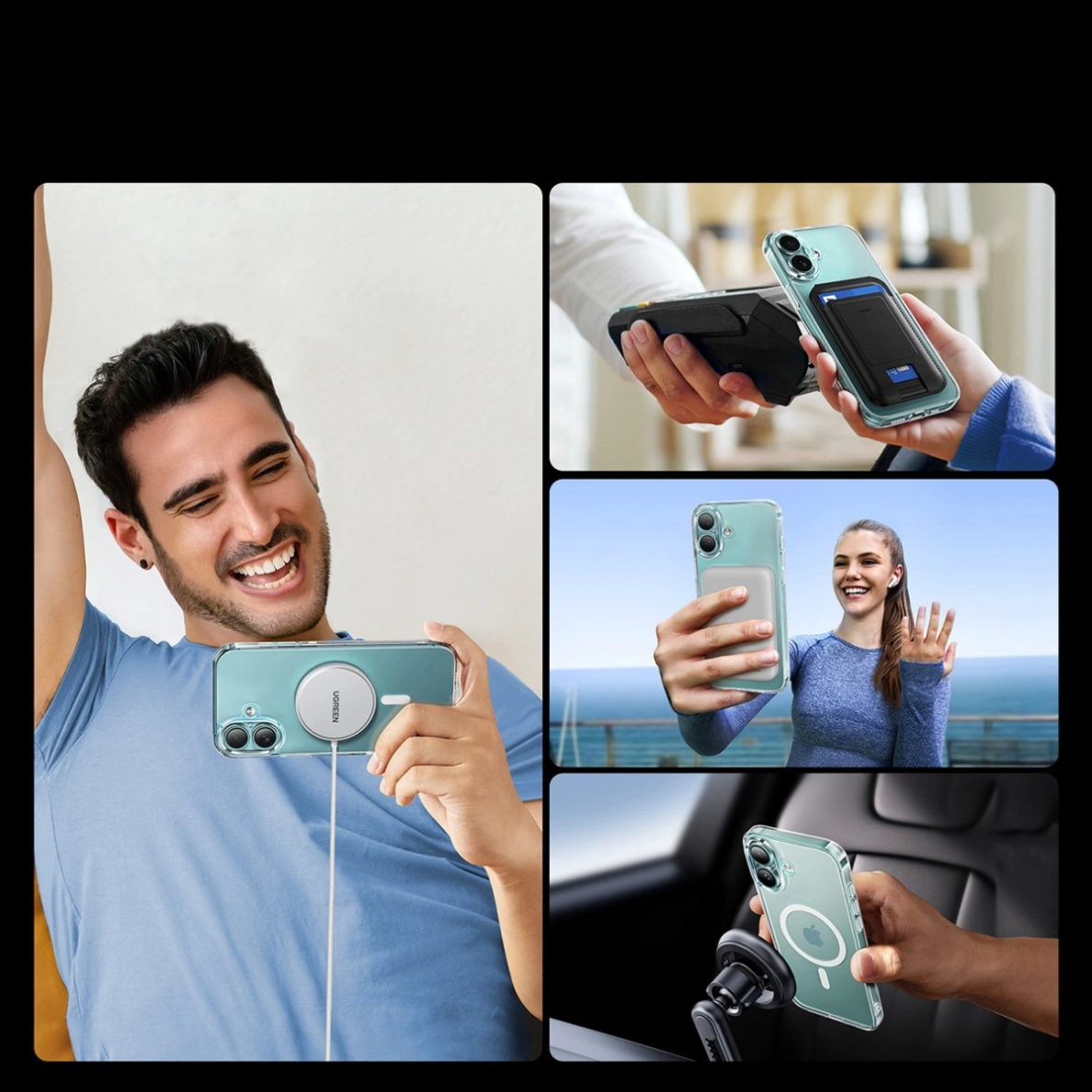 iPhone 16 Plus Ugreen Classy Clear Magnetic dėklas su MagSafe - skaidrus 3 iPhone 16 Plus Ugreen Classy Clear Magnetic dėklas su MagSafe - skaidrus 3