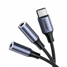 Audio adapteris Ugreen USB Type C to 2x 3.5 mm mini jack Juodas (CM445)