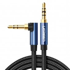 Audio adapteris Ugreen angled AUX cable 2 x mini jack 3.5 mm 1m Mėlynas (AV112)