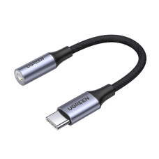 Ugreen AV161 Adapteris ausinėms mini lizdas 3.5 mm (female) / USB-C (male) 10 cm – pilkas