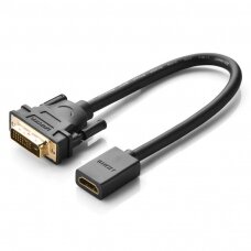 Kabelis Ugreen adapter cable DVI (male) - HDMI (female) 0.15m Juodas (20118)
