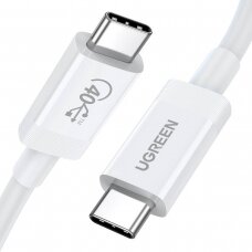 Ugreen cable USB-C - USB-C PD 100W 40Gb/s 0.8m Baltas (US506)
