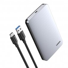 Išorinis Kietojo Disko Ugreen 2,5" Korpusas SATA 3.0 6Gbps Pilkas + USB - USB Type C Kabelis 0,5m (CM300)