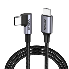 Ugreen US255 Kampinis kabelis USB-C – USB 2.0 CM/M, apvalus, aliuminio korpusas, 0.5 m – pilkas/juodas