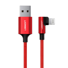 Ugreen US299 60555 Kampinis MFi kabelis Lightning / USB-A 2.4A 1 m – raudonas
