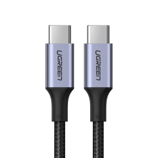 Ugreen US316 70428 Kabelis USB-C – USB-C PD QC FCP 100W 5A 480Mb/s 1.5 m – pilkas