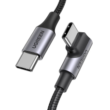 Ugreen US334 Kabelis USB-C / USB-C 90° 480Mb/s 2 m – juodas