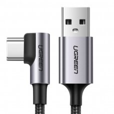 USB Kabelis Ugreen - USB Type C angled kabelis 2m 3A pilkas (50942)  UGLX912