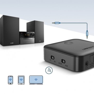 Siųstuvas / Imtuvas Muzikai Ugreen 2in1 Bluetooth 5.0 Transmitter / Receiver for Music Juodas (CM144) 2