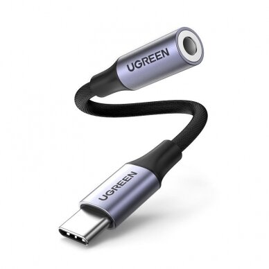 Ausinių Adapteris Ugreen 3,5 mm mini jack į USB Type C 10cm Juodas 1