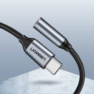 Ugreen 3,5 mm mini jack to USB Type C headphone adapter 10cm pilkas (30632) 7