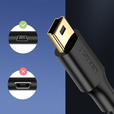 Ugreen 5 pin gold-plated USB cable - mini USB 0.5m black (US132) 10