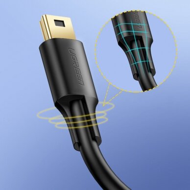 Ugreen 5 pin gold-plated USB cable - mini USB 0.5m black (US132) 18