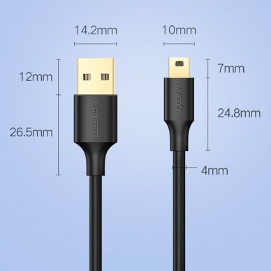 Ugreen 5 pin gold-plated USB cable - mini USB 0.5m black (US132) 21
