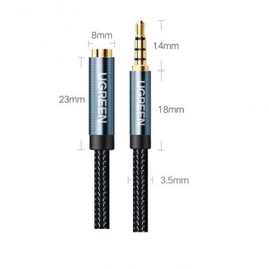 Audio adapteris Ugreen adapter mini jack 3.5mm 0.5m Mėlynas (AV118) 12