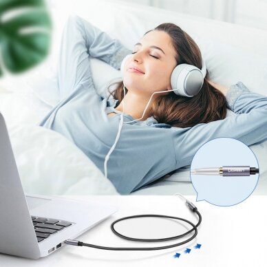 Audio adapteris Ugreen adapter mini jack 3.5mm 0.5m Mėlynas (AV118) 2