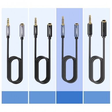 Audio adapteris Ugreen adapter mini jack 3.5mm 0.5m Mėlynas (AV118) 5