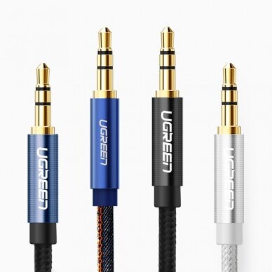 Audio adapteris Ugreen angled AUX cable 2 x mini jack 3.5 mm 1m Mėlynas (AV112) 14