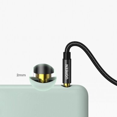 Audio adapteris Ugreen angled AUX cable 2 x mini jack 3.5 mm 1m Mėlynas (AV112) 5