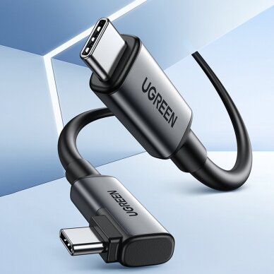 Ugreen angled cable USB Type C - USB Type C for charging 60W / data transmission with support for VR goggles 5m Juodas (US551) 1