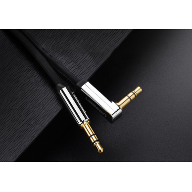 Ugreen AUX 3,5 mm mini jack Plokščio Kampo Kabelis 0,5 m Juodas (AV119 10596) 9