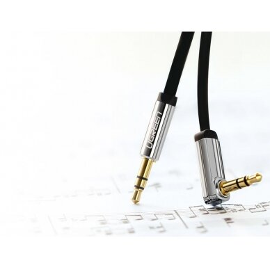 Ugreen AUX 3,5 mm mini jack flat kabelis 1m sidabrinis (10597) 11
