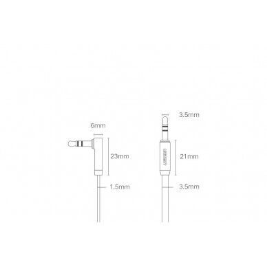 Ugreen AUX 3,5 mm mini jack flat kabelis 1m sidabrinis (10597) 13