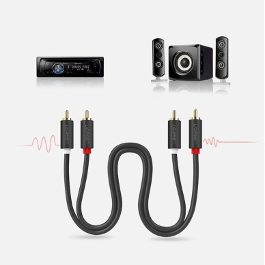 Ugreen AV104 30747 garso kabelis 2RCA (male) / 2RCA (male) 1 m – pilkas 12