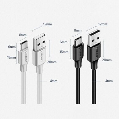Ugreen cable USB cable - USB Type C Quick Charge 3.0 3A 0.25m black (US287 60114) 18