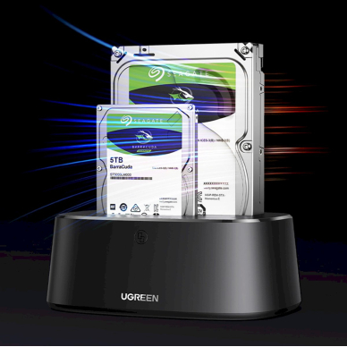 Ugreen CM198 50857 Dokavimo stotelė su USB 3.0, skirta 2.5" / 3.5" SSD/HDD diskams, EU maitinimas – juodas 10