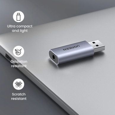 Ugreen CM383 Garso adapteris – pilkas 11