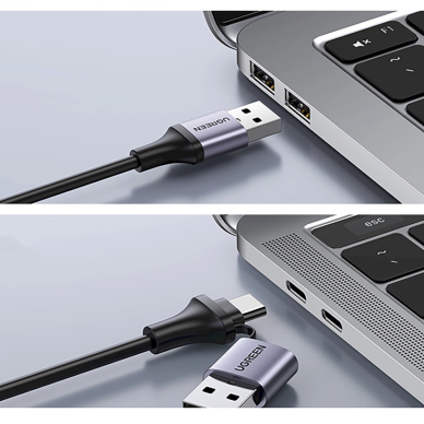 Ugreen CM489 40189 HDMI Adapter (Female) - USB-A / USB-C (Male) - pilkas 1