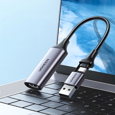 Ugreen CM489 40189 HDMI Adapter (Female) - USB-A / USB-C (Male) - pilkas 8
