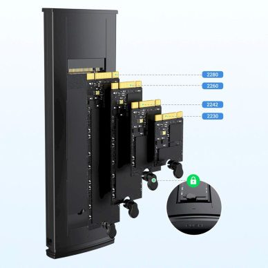 Ugreen CM578 15512 Korpusas M.2 NVMe diskui 10Gbps + USB-C / USB-A ir USB-C / USB-C kabeliai – juodas 5