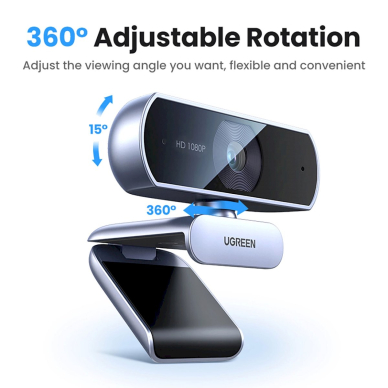 Ugreen CM678 USB HD webcam - pilkas 7