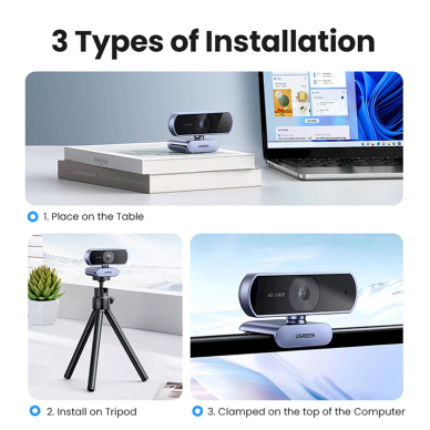 Ugreen CM678 USB HD webcam - pilkas 9