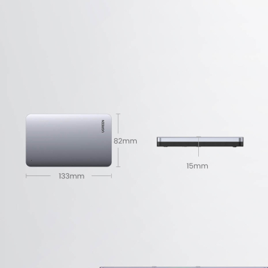 Išorinis Kietojo Disko Ugreen 2,5" Korpusas SATA 3.0 6Gbps Pilkas + USB - USB Type C Kabelis 0,5m (CM300) 14