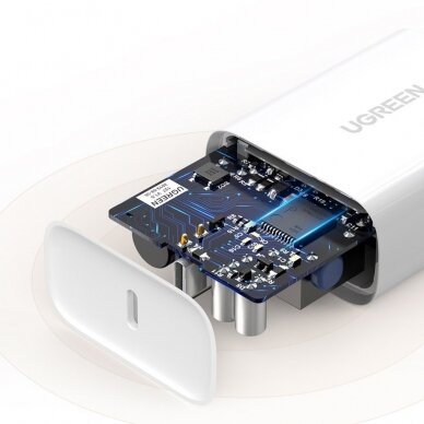 Ugreen Buitinis Įkroviklis USB Typ C 30 W Greitas Įkrovimas 4.0 Baltas (70161) 5