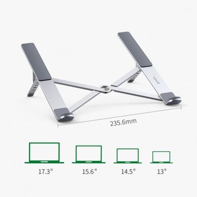 Sulankstomas Nešiojamojo Kompiuterio Laikiklis Ugreen foldable holder for laptop with height adjustment Sidabrinis (LP451) 4