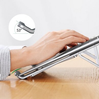 Sulankstomas Nešiojamojo Kompiuterio Laikiklis Ugreen foldable holder for laptop with height adjustment Sidabrinis (LP451) 5