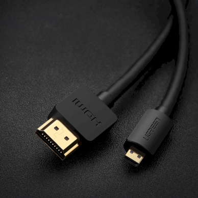 Ugreen HD127 Micro HDMI – HDMI 2.0 kabelis 1 m – juodas 2