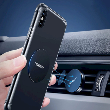 Ugreen LP123 60410 Apvalios / stačiakampės metalinės plokštelės, skirtos magnetiniams telefono laikikliams – juoda (2 vnt.) 4